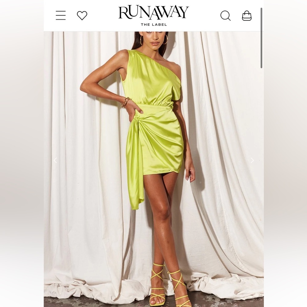 Runaway The Label charisma mini dress-lime XS